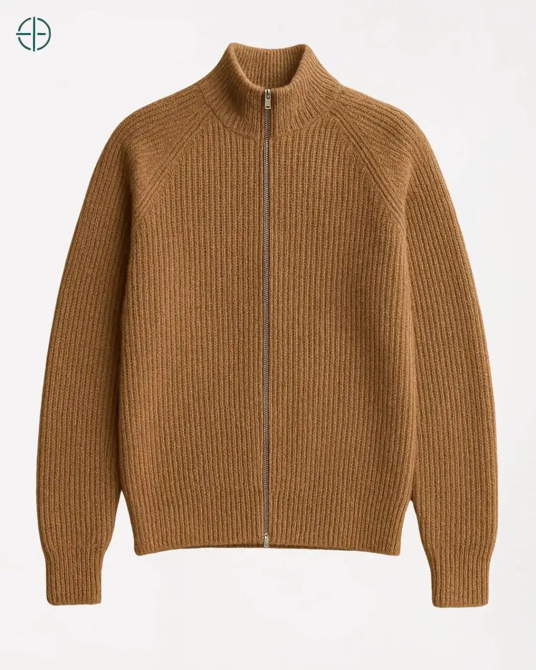 Jaqueta Canelada com Zíper 100% Caxemira | Rest Money™