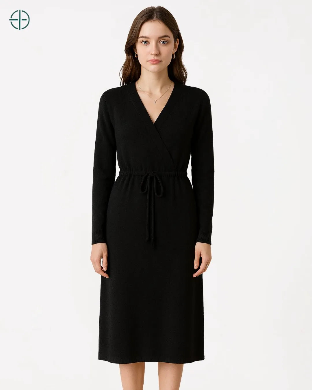 Vestido Transpassado com Amarração 100% Caxemira | Rest Money™