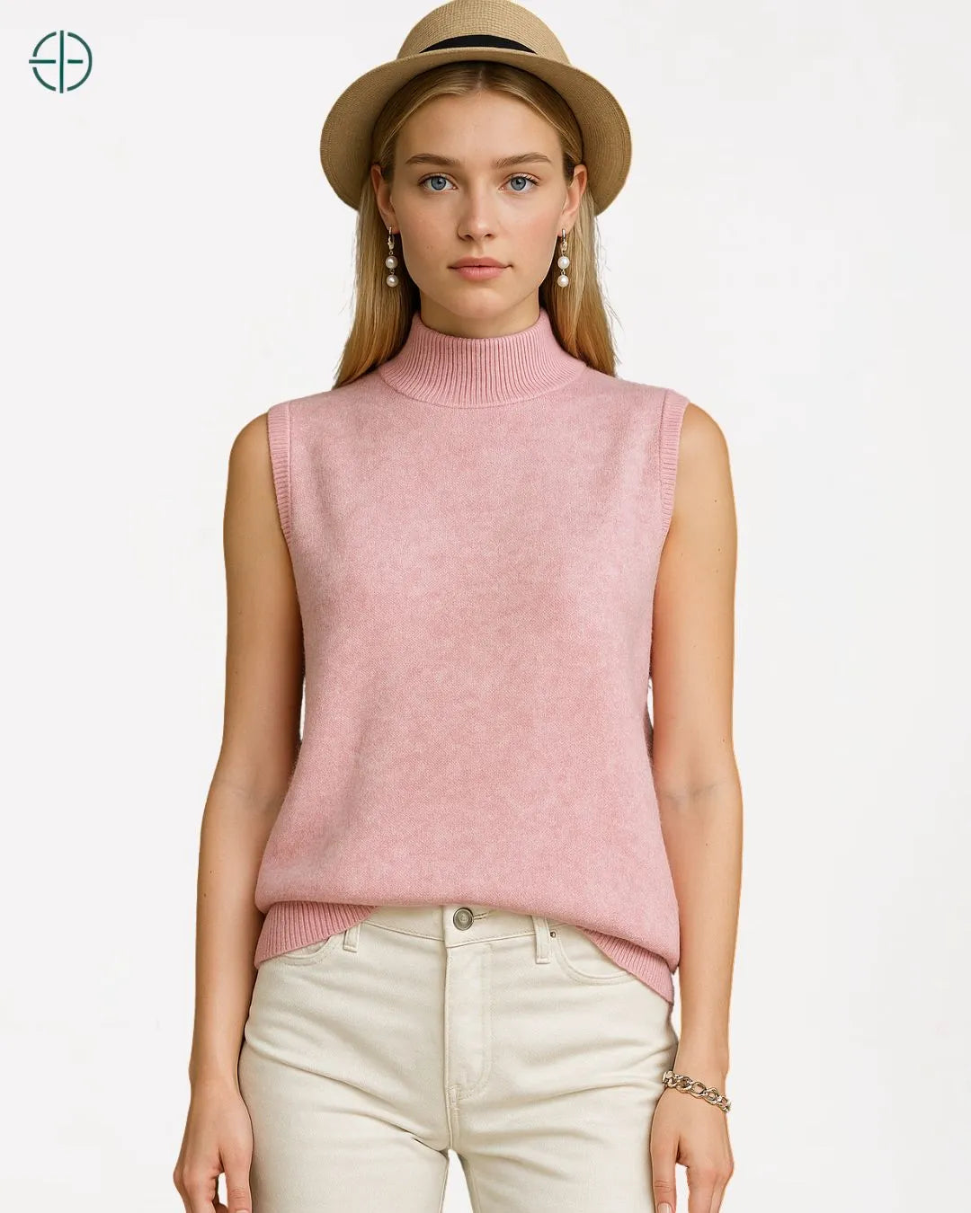 Colete Gola Alta 100% Caxemira | Rest Money™