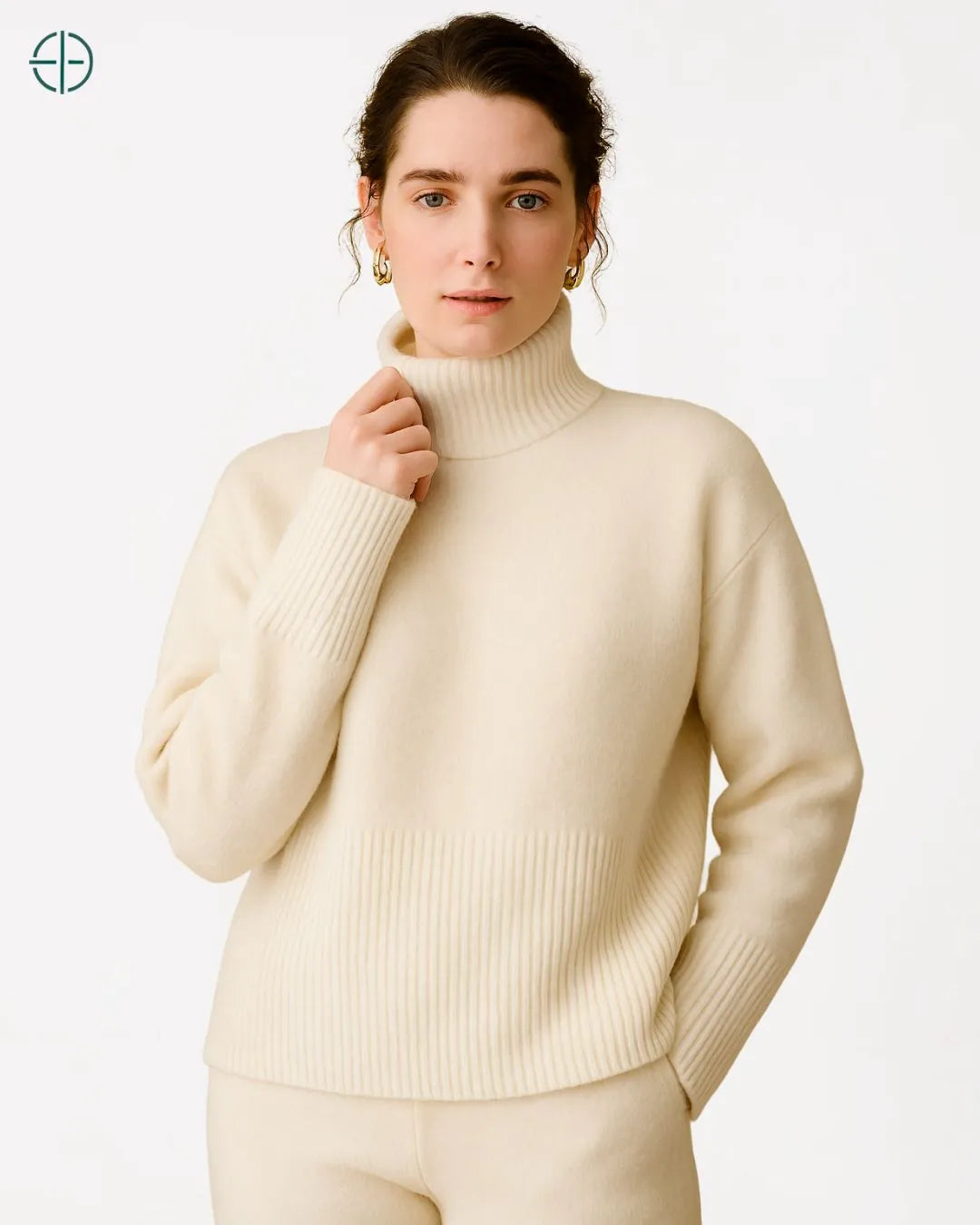 Suéter Gola Alta Oversized 100% Caxemira | Rest Money™