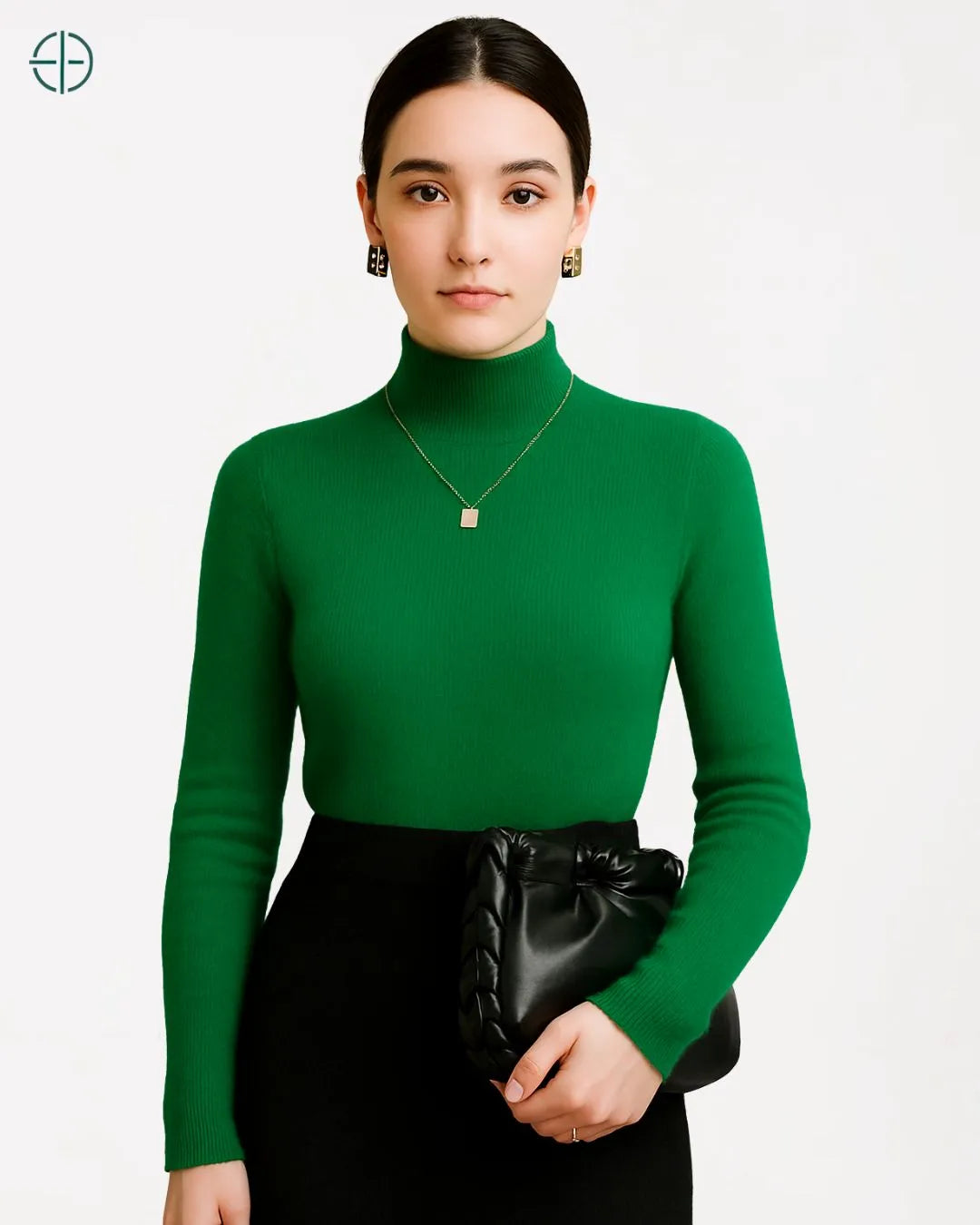 Suéter Gola Alta Canelado Slim 100% Caxemira | Rest Money™