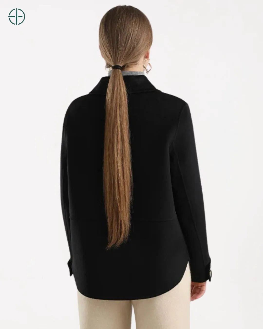 Jaqueta de Botões e Bolsos Quadrados 100% Caxemira | Rest Money™