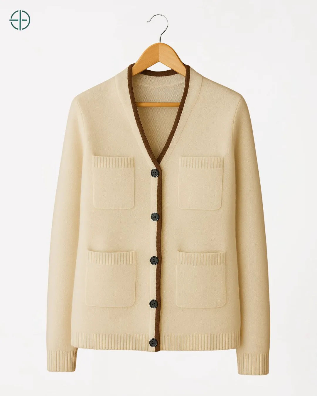 Jaqueta com Debrum Contrastante 100% Caxemira | Rest Money™