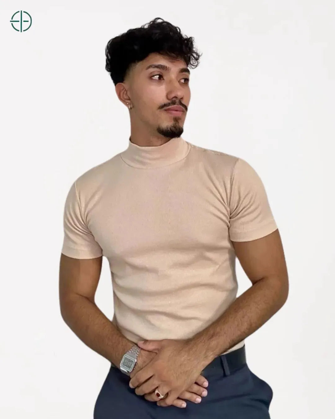 Camisa Masculina Canelada Gola Alta | Rest Money™