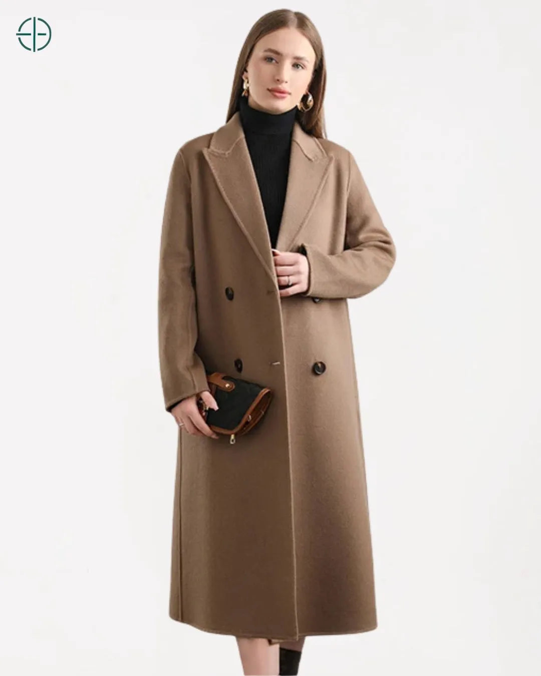 Sobretudo Transpassado com Cinto 100% Caxemira | Rest Money™