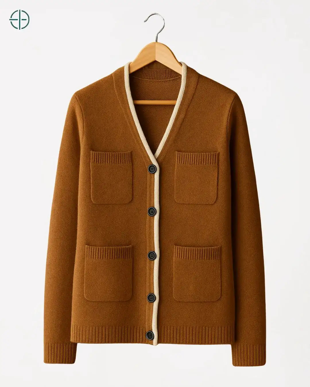 Jaqueta com Debrum Contrastante 100% Caxemira | Rest Money™