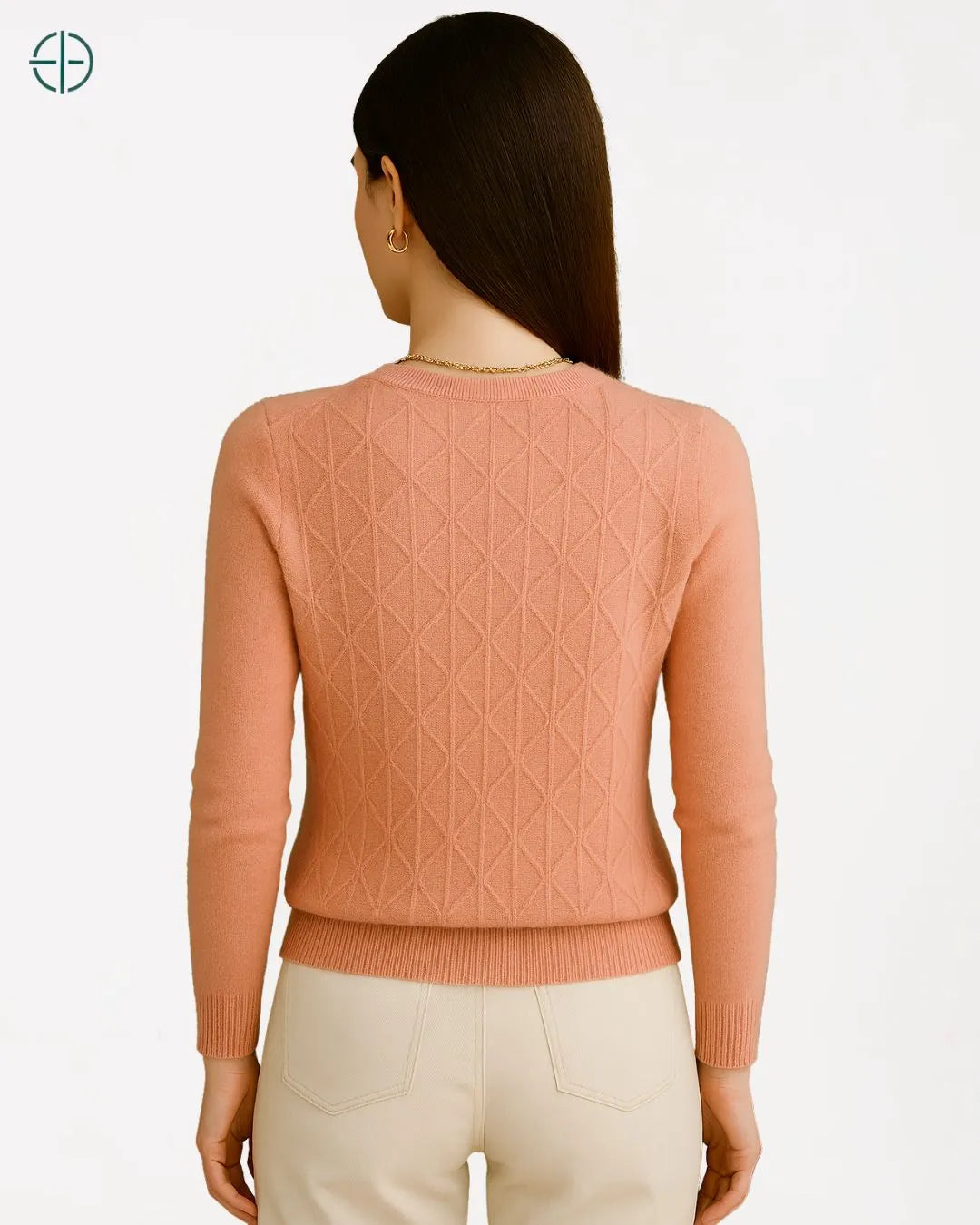 Suéter Gola Redonda Texturizado 100% Caxemira | Rest Money™