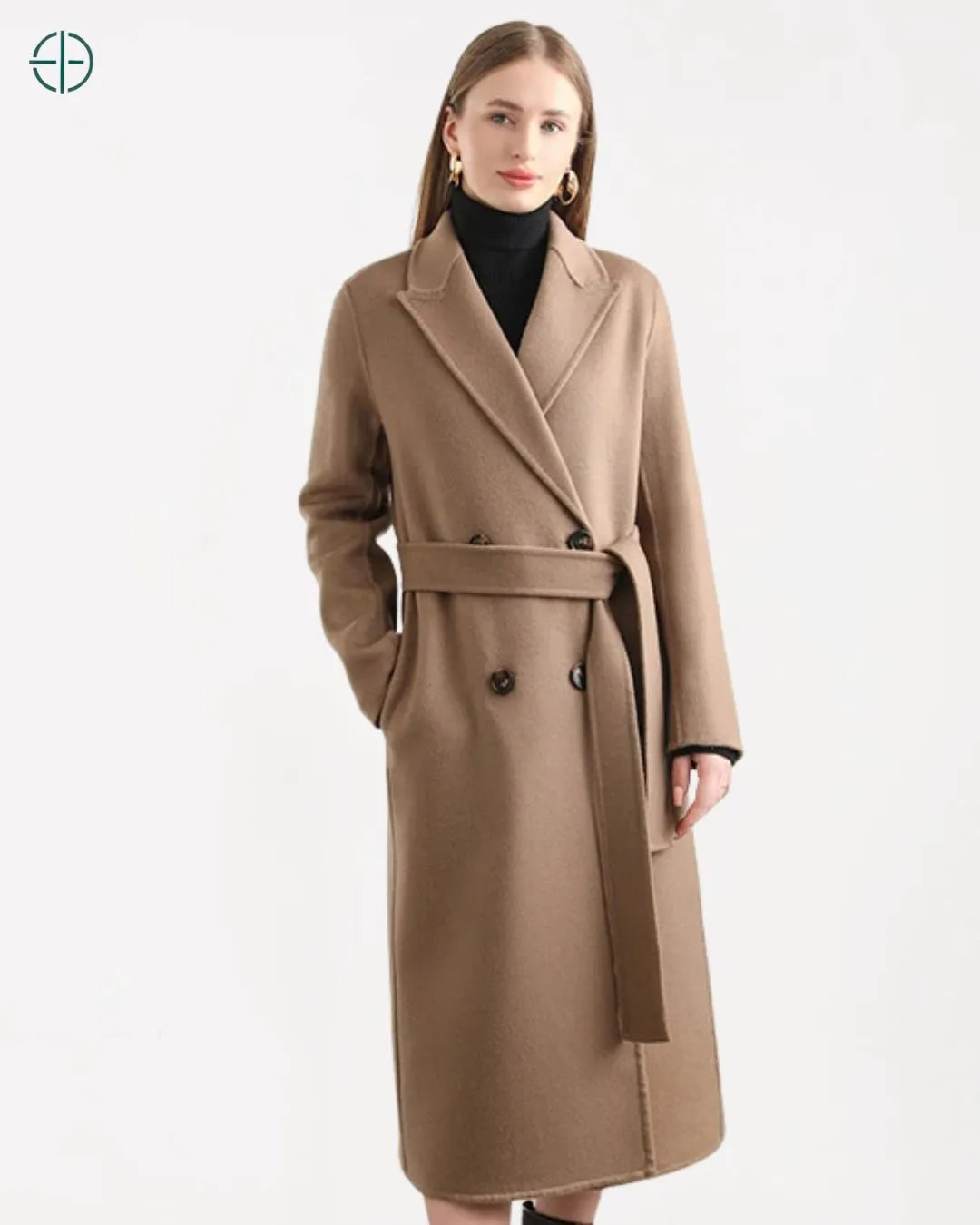 Sobretudo Transpassado com Cinto 100% Caxemira | Rest Money™