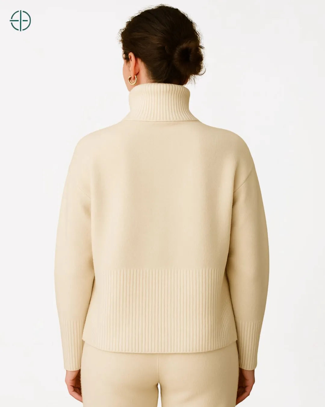 Suéter Gola Alta Oversized 100% Caxemira | Rest Money™