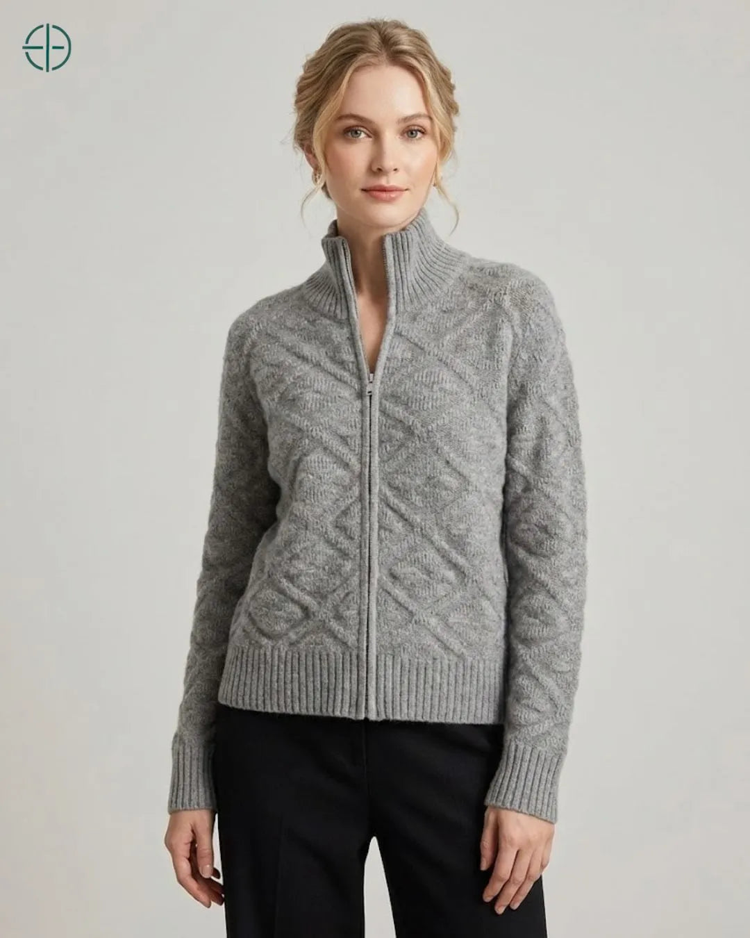 Suéter Feminino Florença Cinza 100% Cashmere | Rest Money™