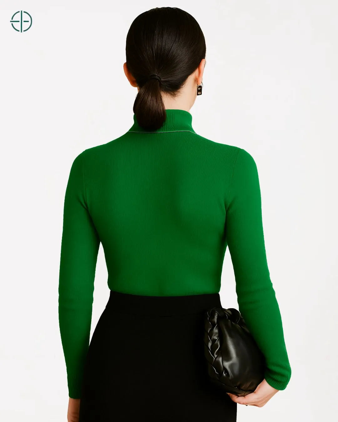 Suéter Gola Alta Canelado Slim 100% Caxemira | Rest Money™