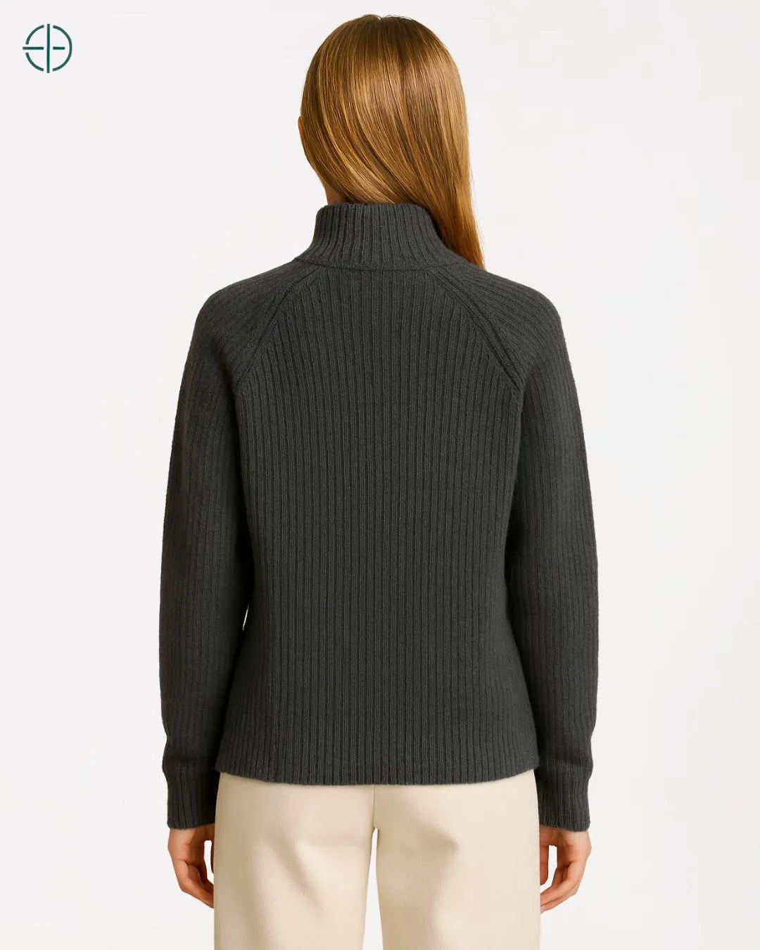 Jaqueta Canelada com Zíper 100% Caxemira | Rest Money™