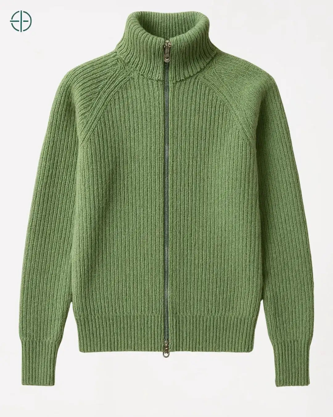 Jaqueta Canelada com Zíper 100% Caxemira | Rest Money™