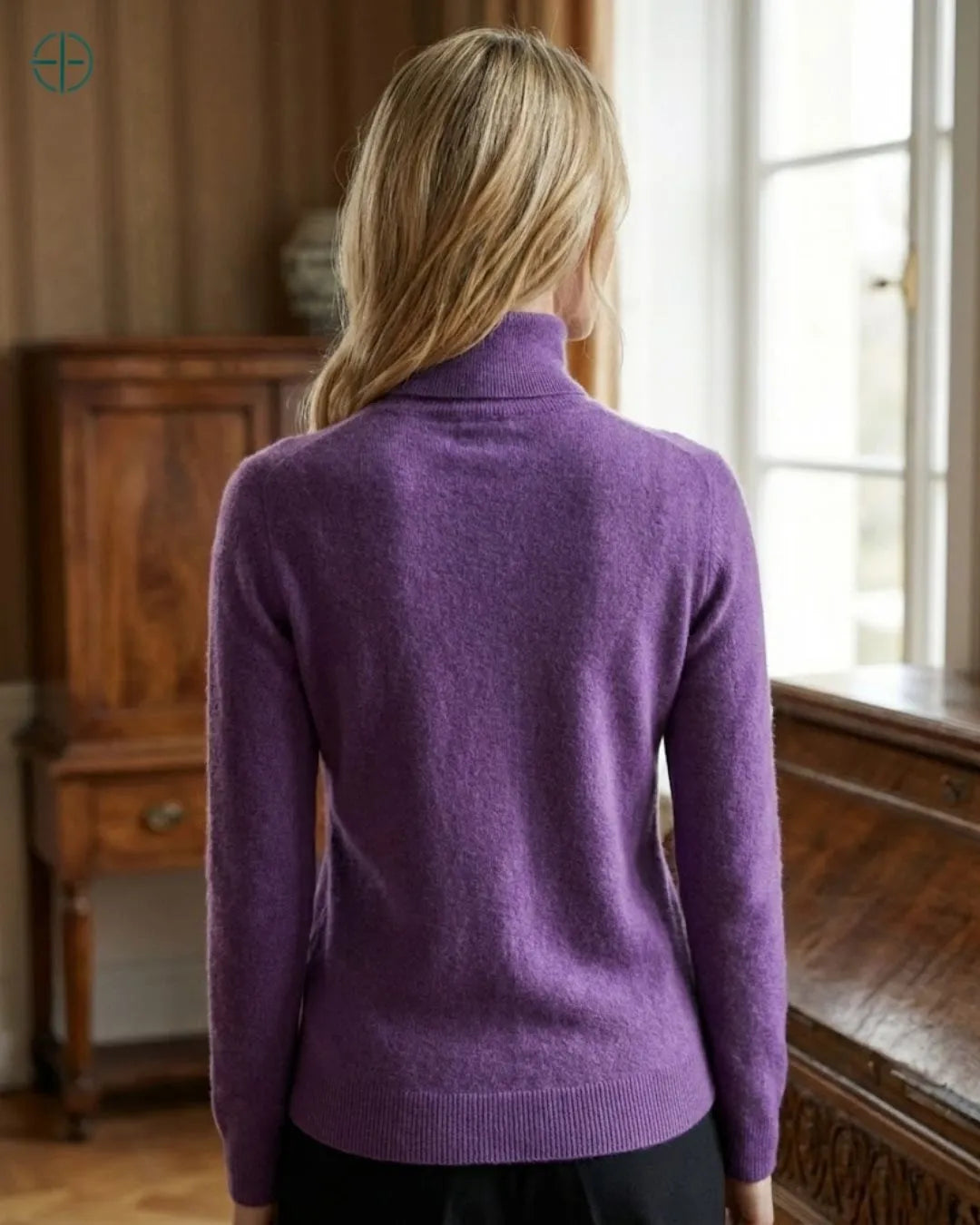 Suéter Feminino Gola Alta 100% Caxemira | Rest Money™