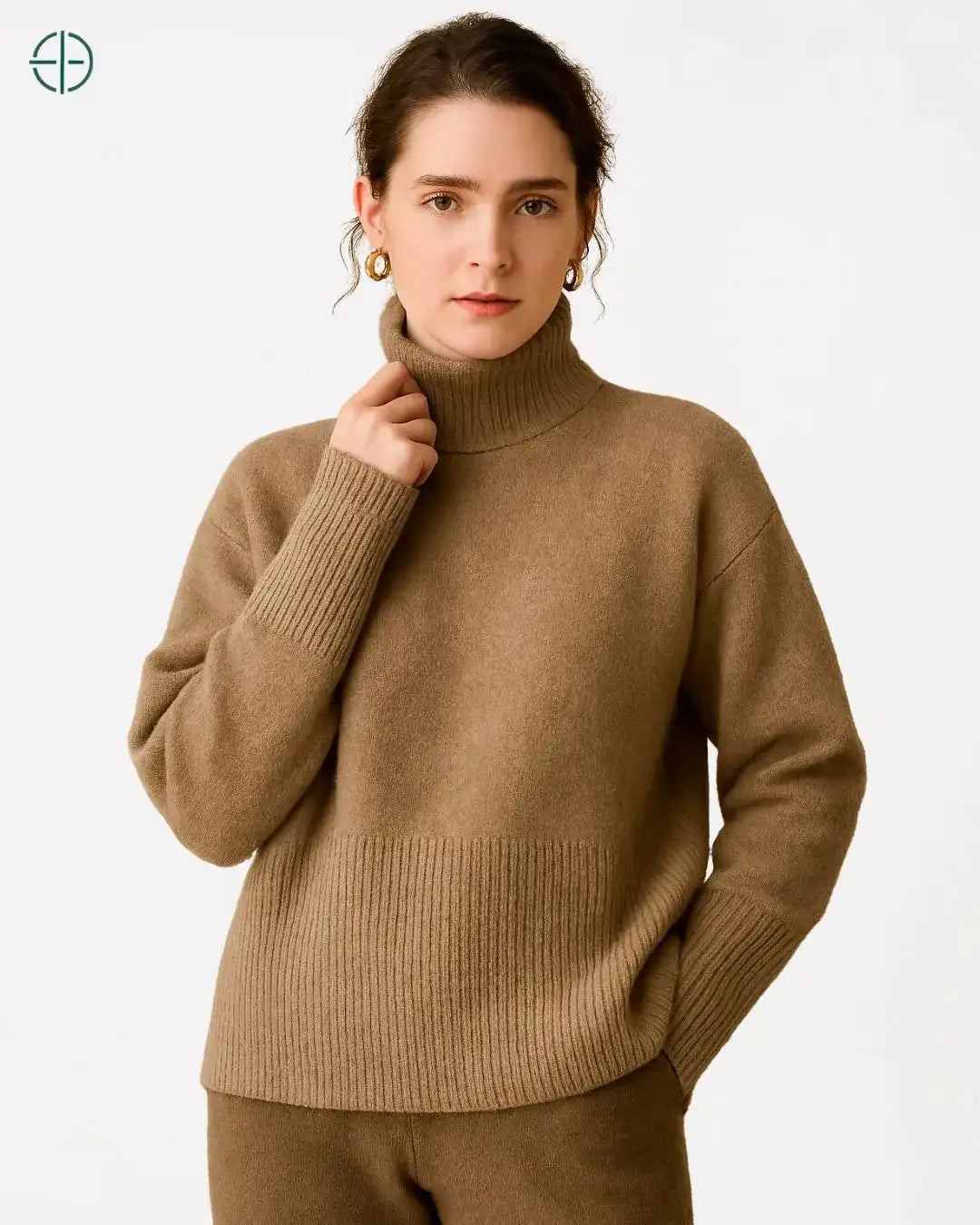 Suéter Gola Alta Oversized 100% Caxemira | Rest Money™