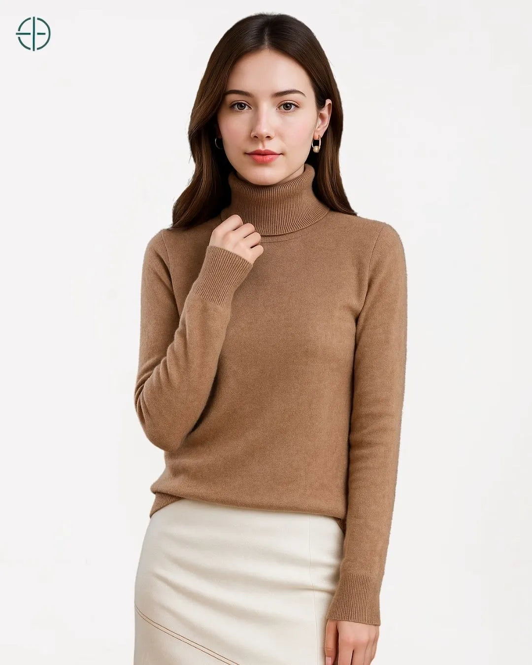 Suéter Feminino Gola Alta 100% Caxemira | Rest Money™