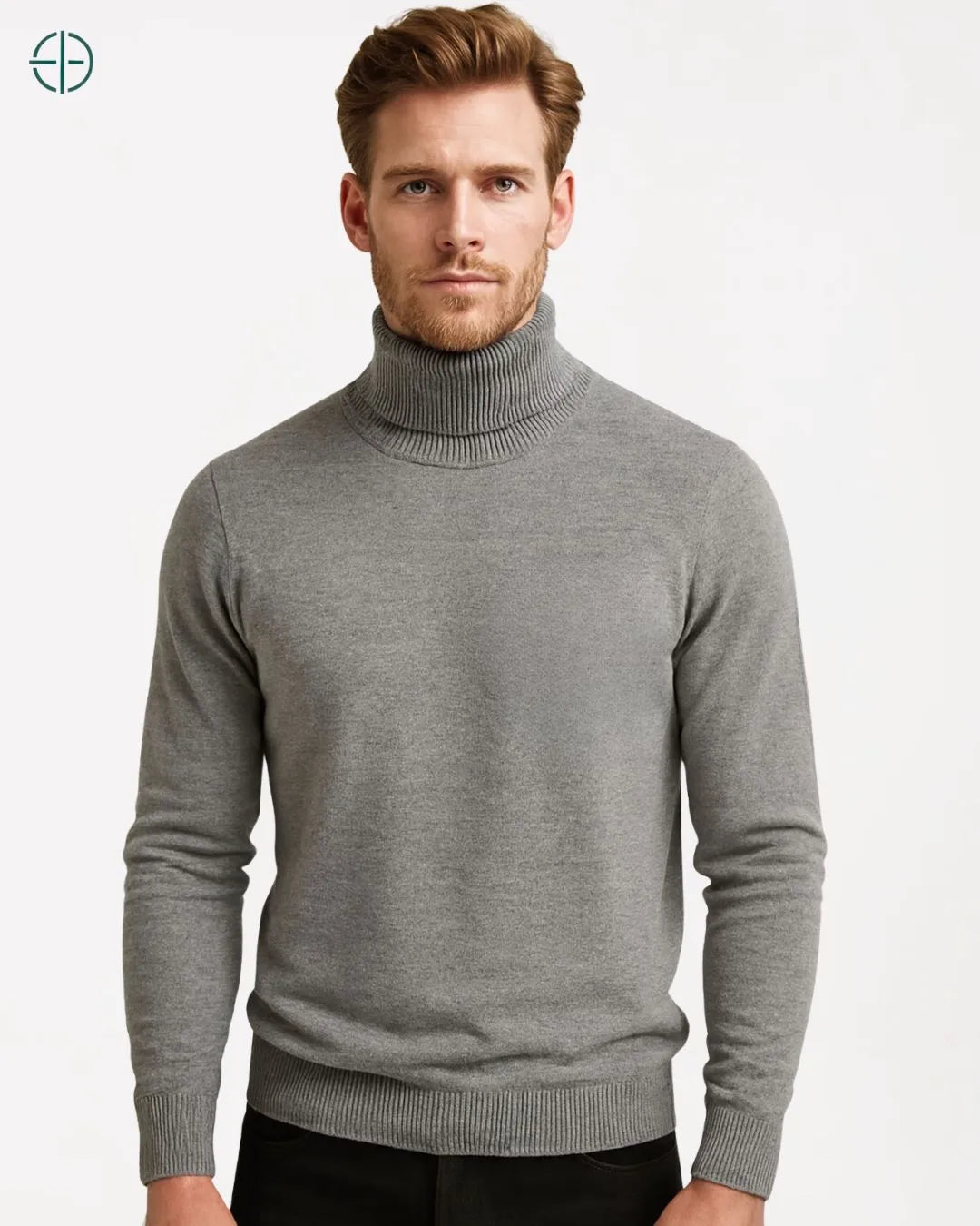 Suéter Gola Alta Masculino Cinza | Rest Money™