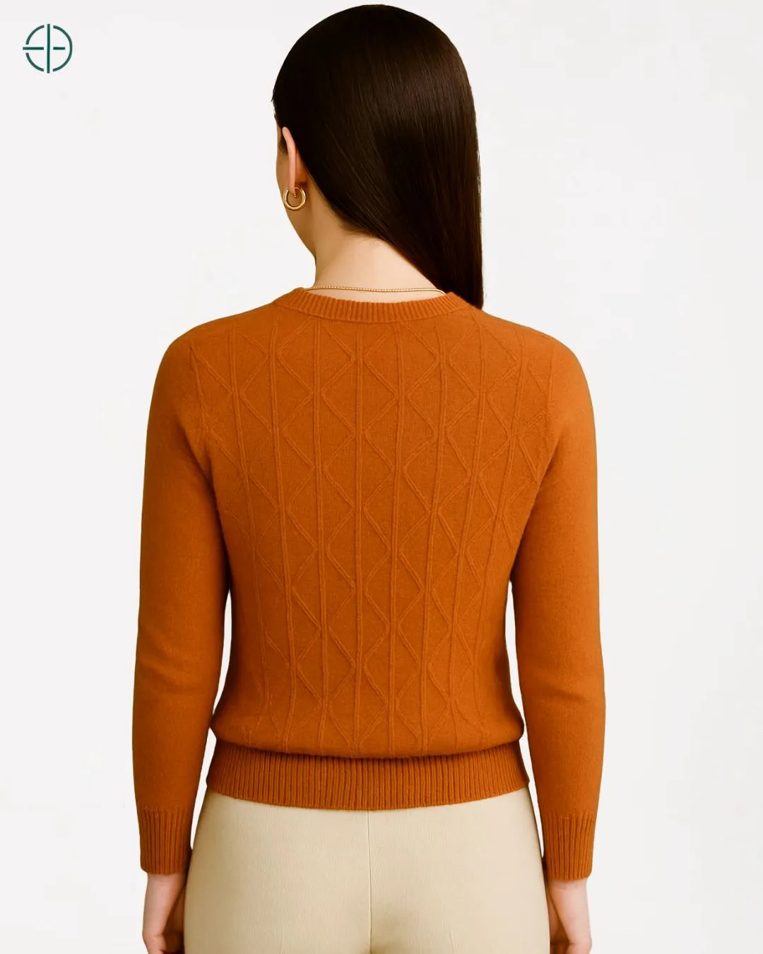 Suéter Gola Redonda Texturizado 100% Caxemira | Rest Money™