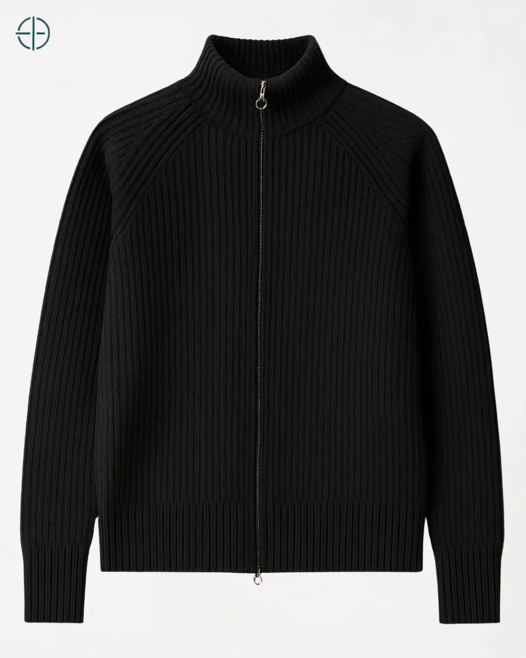 Jaqueta Canelada com Zíper 100% Caxemira | Rest Money™