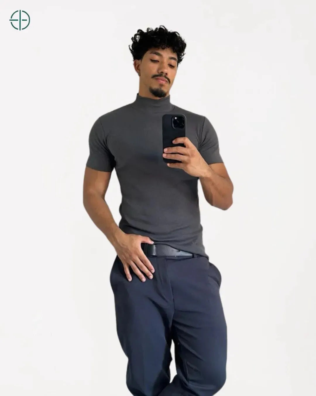 Camisa Masculina Canelada Gola Alta | Rest Money™