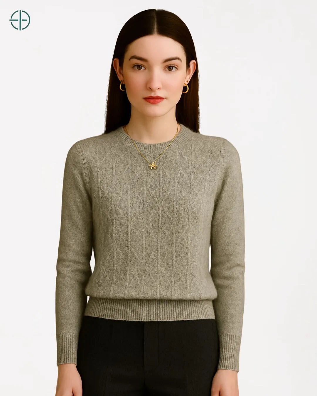 Suéter Gola Redonda Texturizado 100% Caxemira | Rest Money™