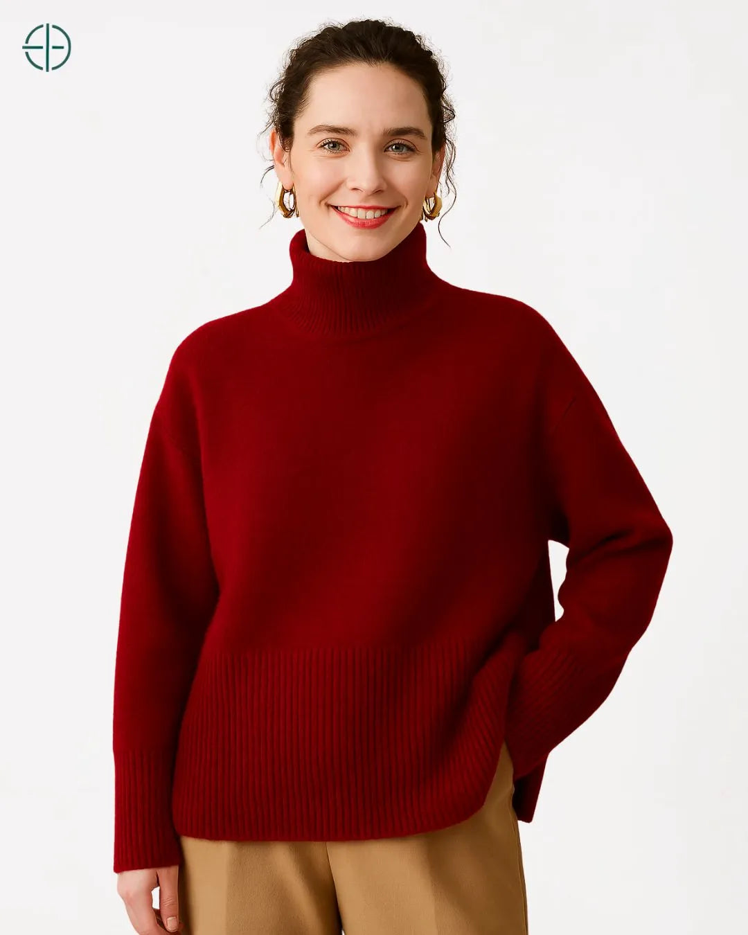 Suéter Gola Alta Oversized 100% Caxemira | Rest Money™