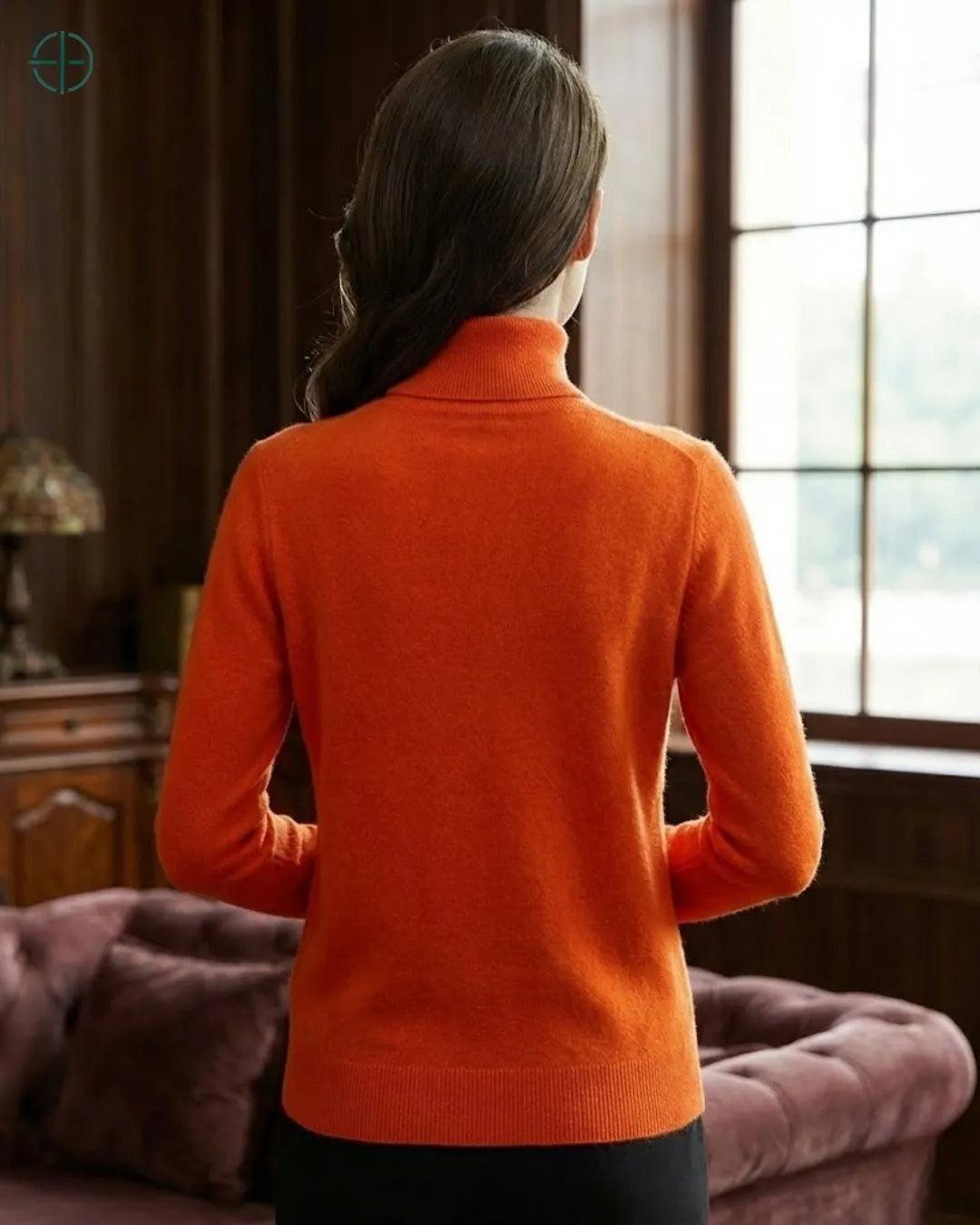 Suéter Feminino Gola Alta 100% Caxemira | Rest Money™
