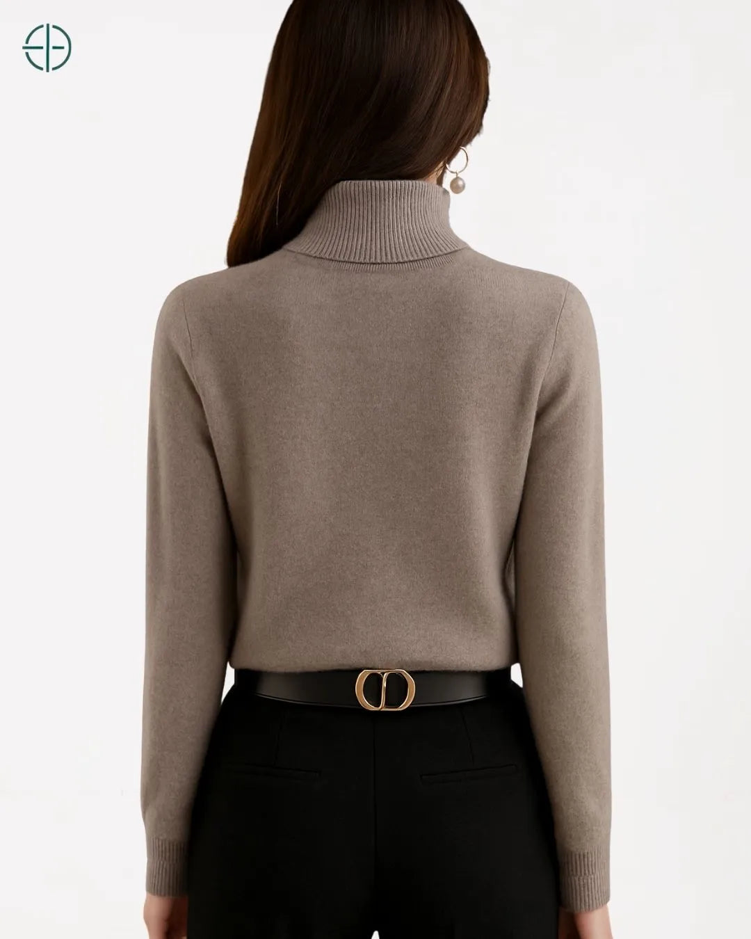 Suéter Feminino Gola Alta 100% Caxemira | Rest Money™