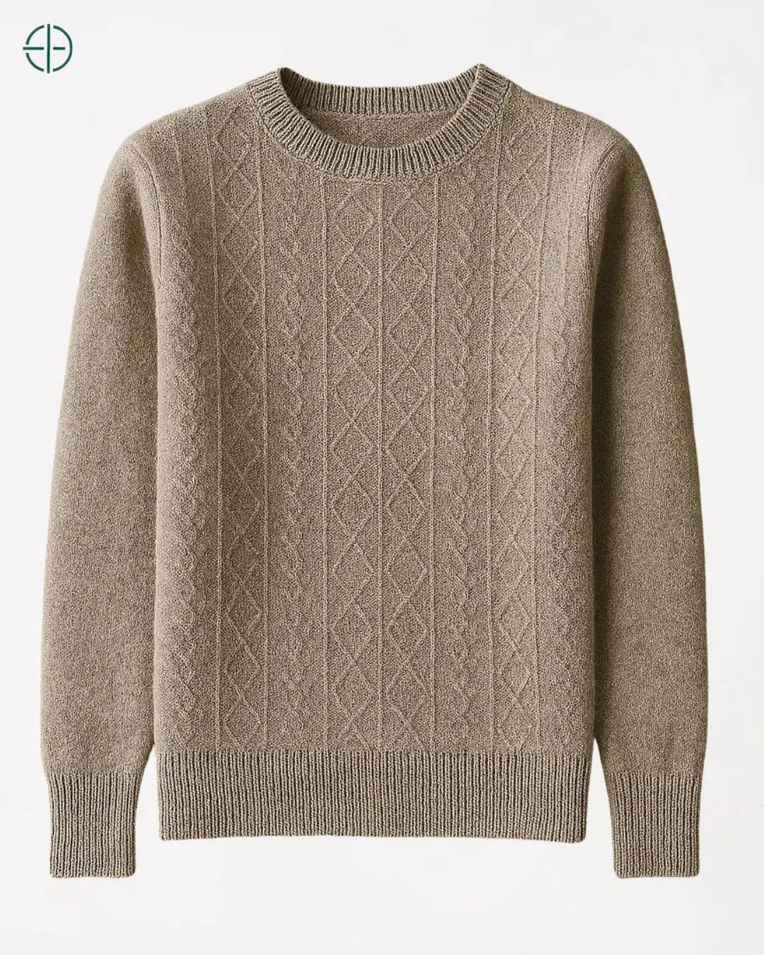 Suéter Gola Redonda Texturizado 100% Caxemira | Rest Money™