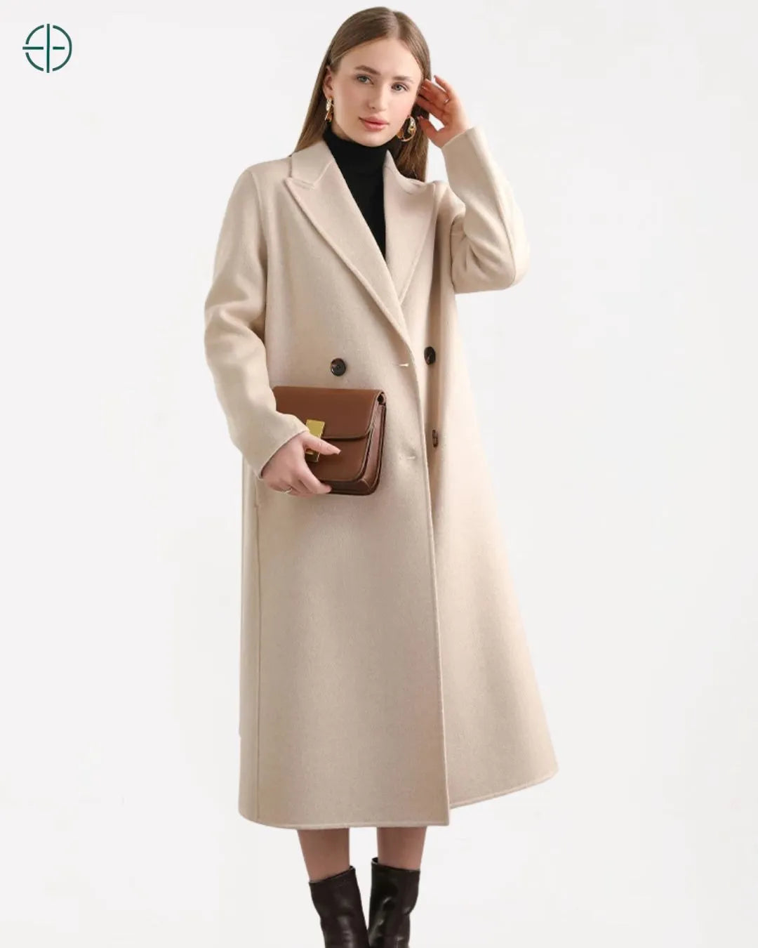 Sobretudo Transpassado com Cinto 100% Caxemira | Rest Money™