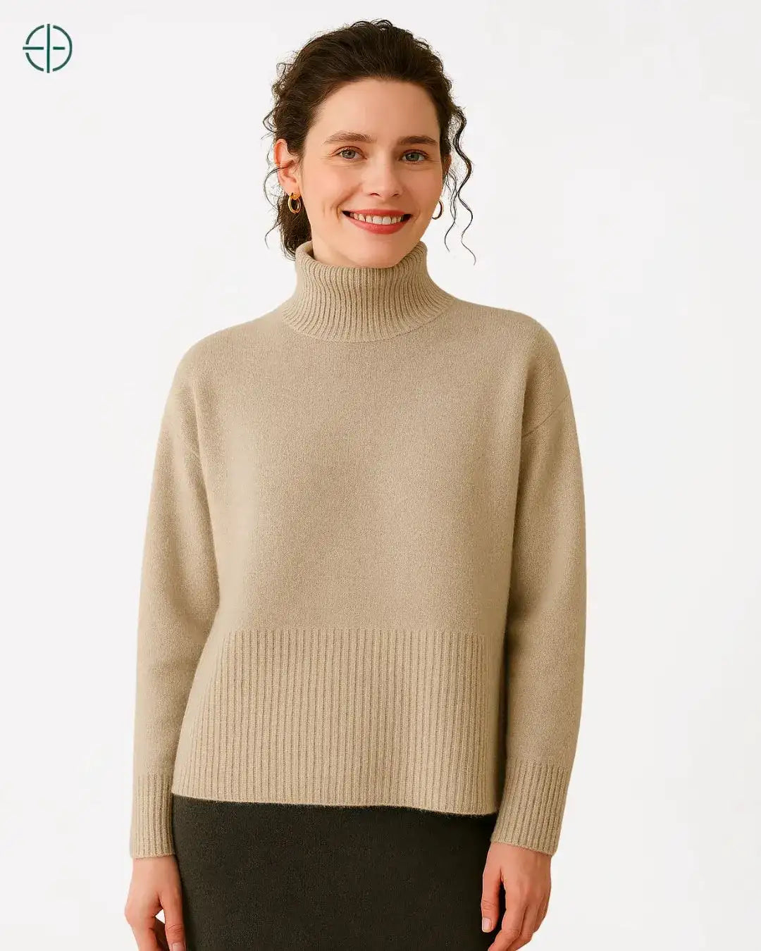 Suéter Gola Alta Oversized 100% Caxemira | Rest Money™