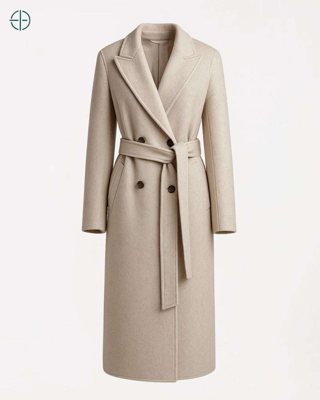 Sobretudo Transpassado com Cinto 100% Caxemira | Rest Money™