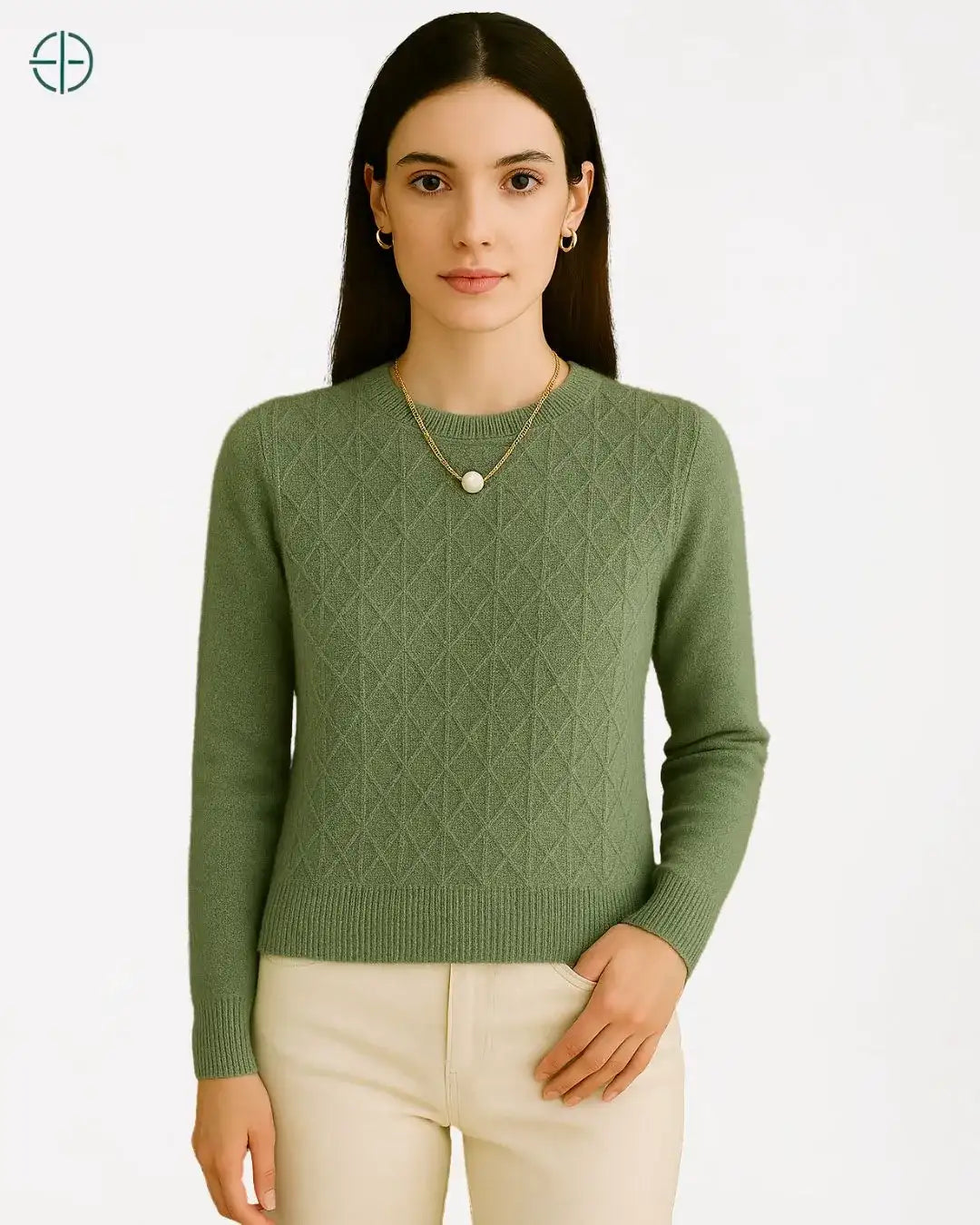 Suéter Gola Redonda Texturizado 100% Caxemira | Rest Money™