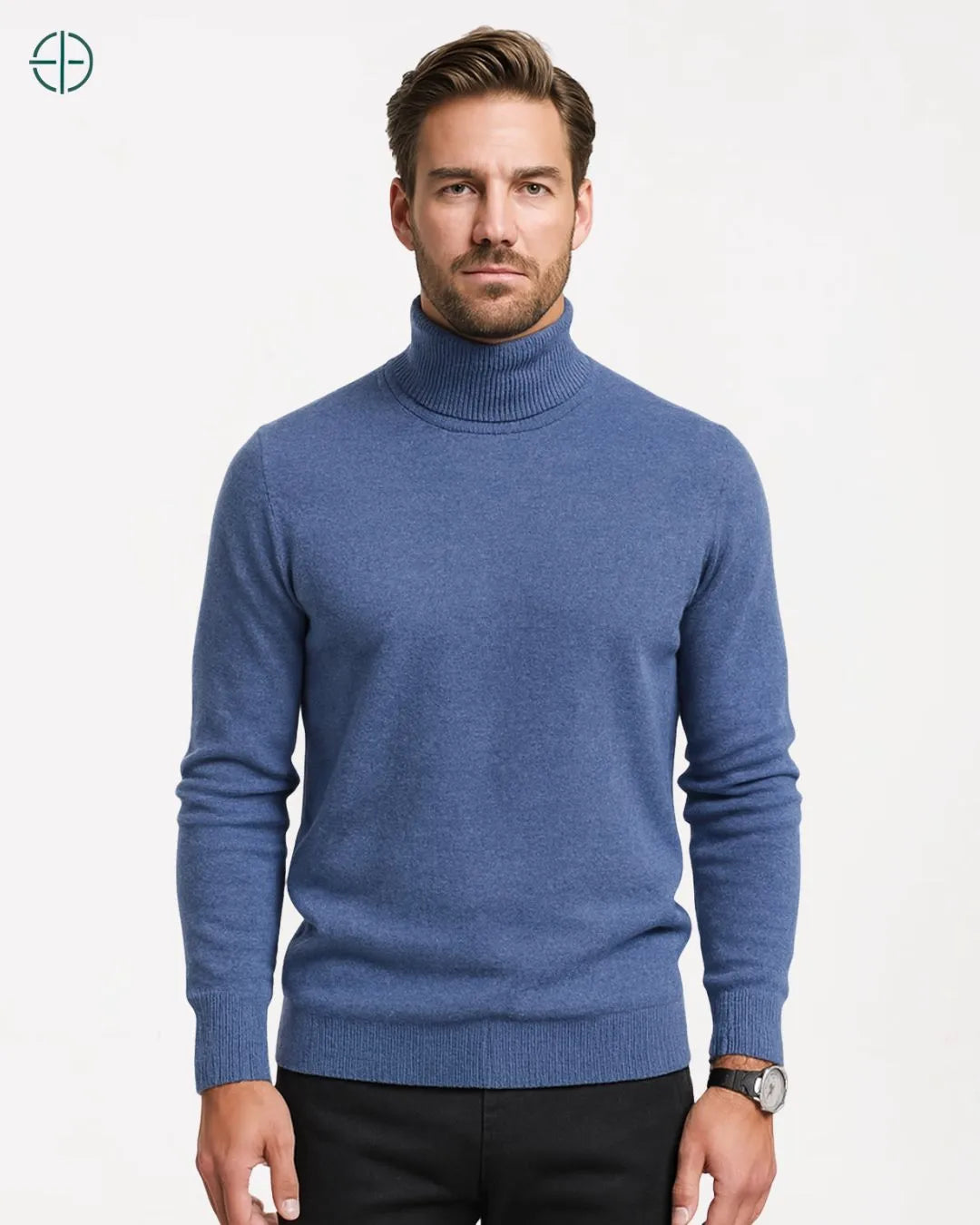 Suéter Masculino Gola Alta 100% Caxemira | Rest Money™