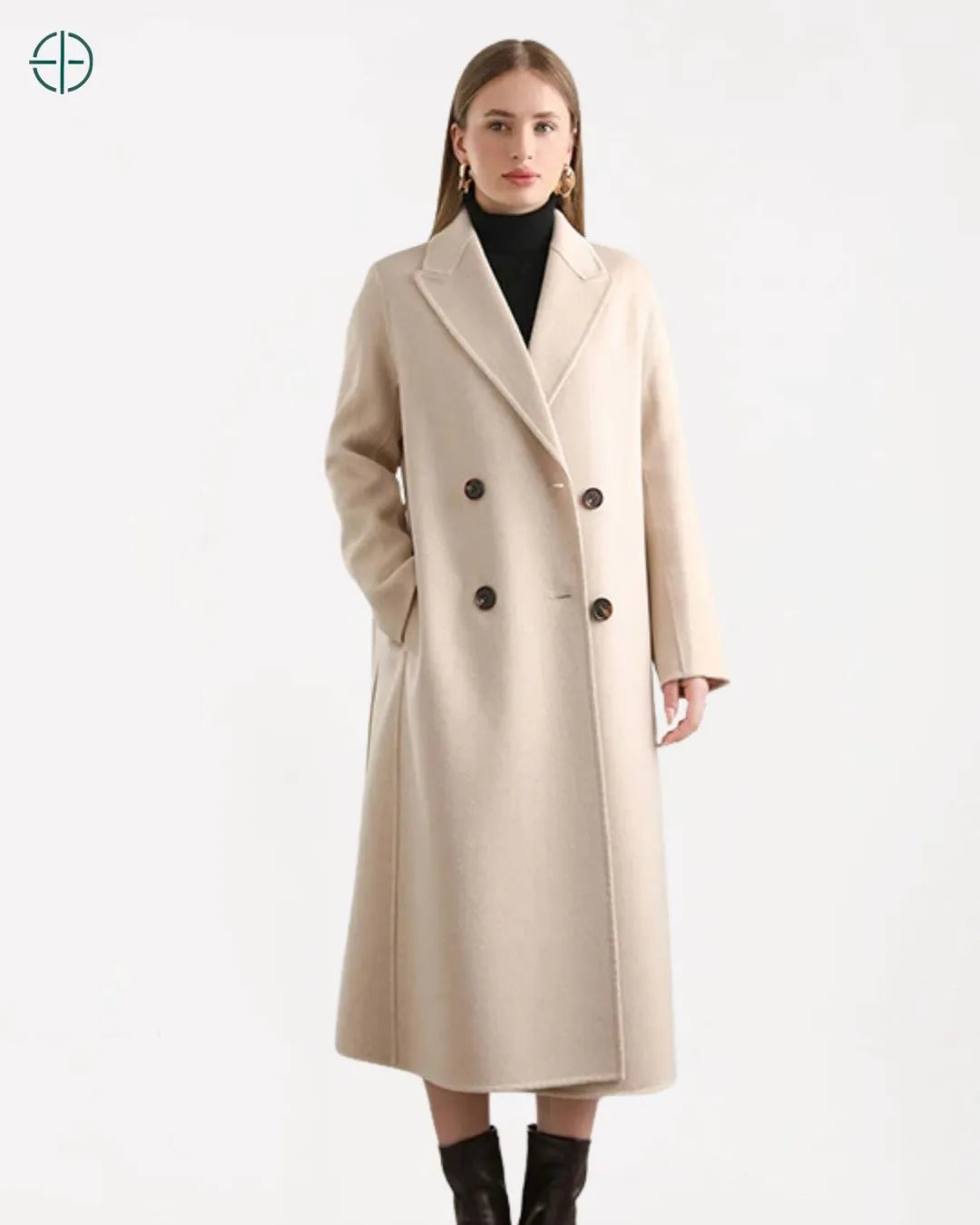 Sobretudo Transpassado com Cinto 100% Caxemira | Rest Money™