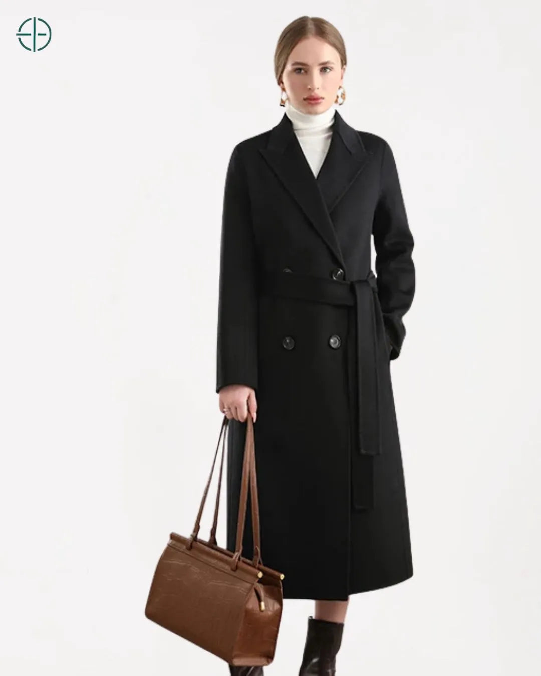 Sobretudo Transpassado com Cinto 100% Caxemira | Rest Money™