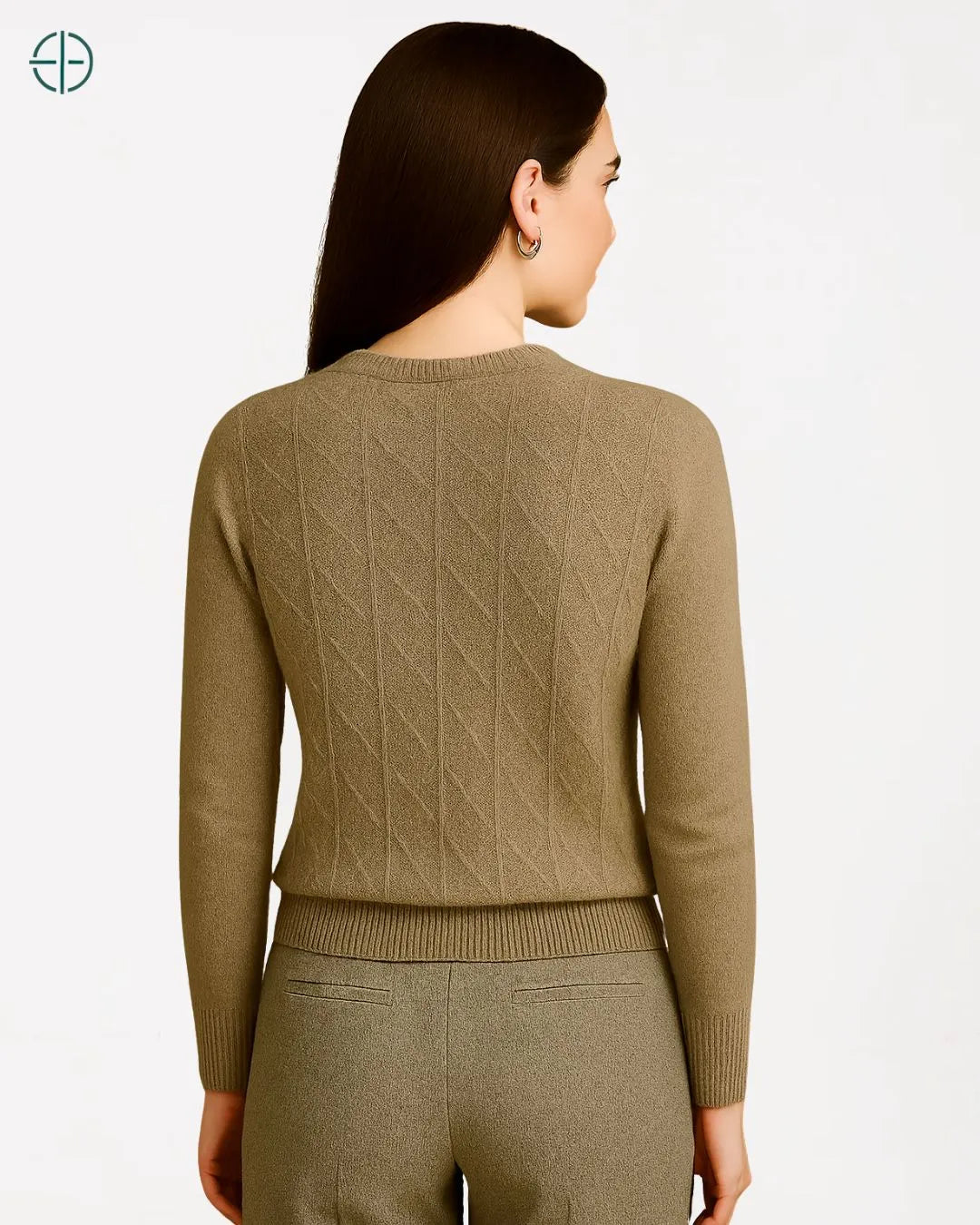 Suéter Gola Redonda Texturizado 100% Caxemira | Rest Money™