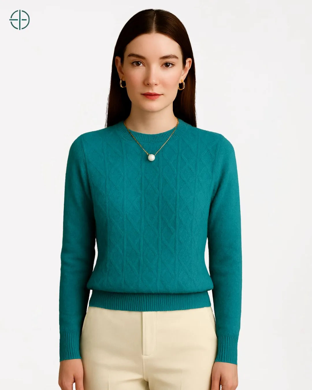 Suéter Gola Redonda Texturizado 100% Caxemira | Rest Money™