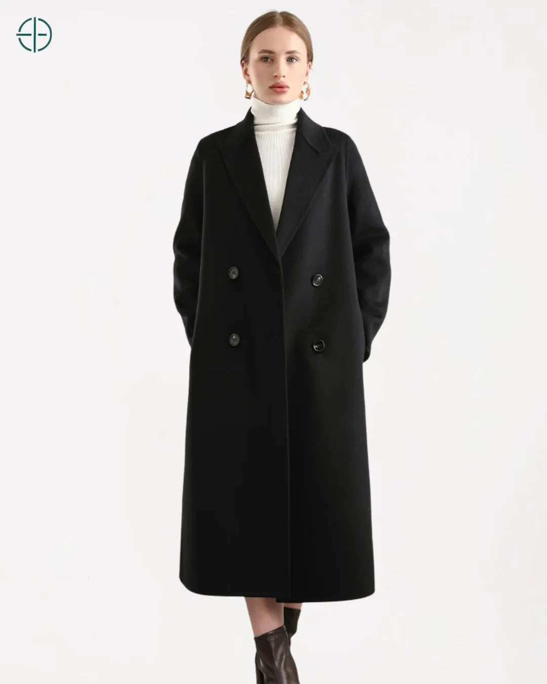 Sobretudo Transpassado com Cinto 100% Caxemira | Rest Money™