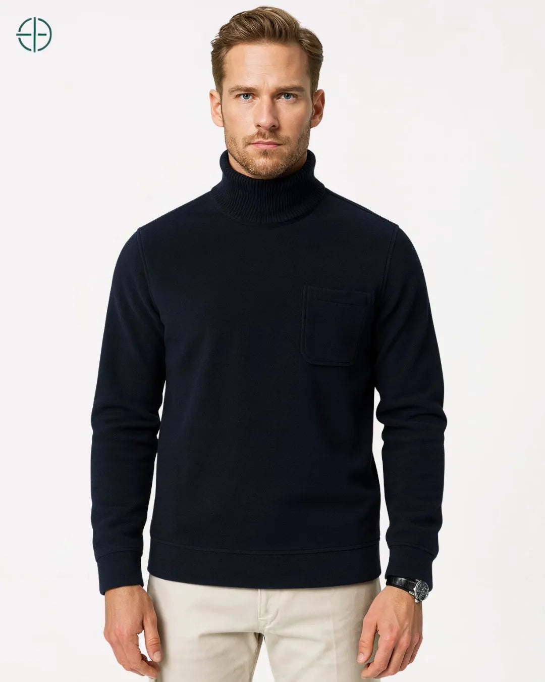 Suéter Gola Alta Masculino Preto | Rest Money™