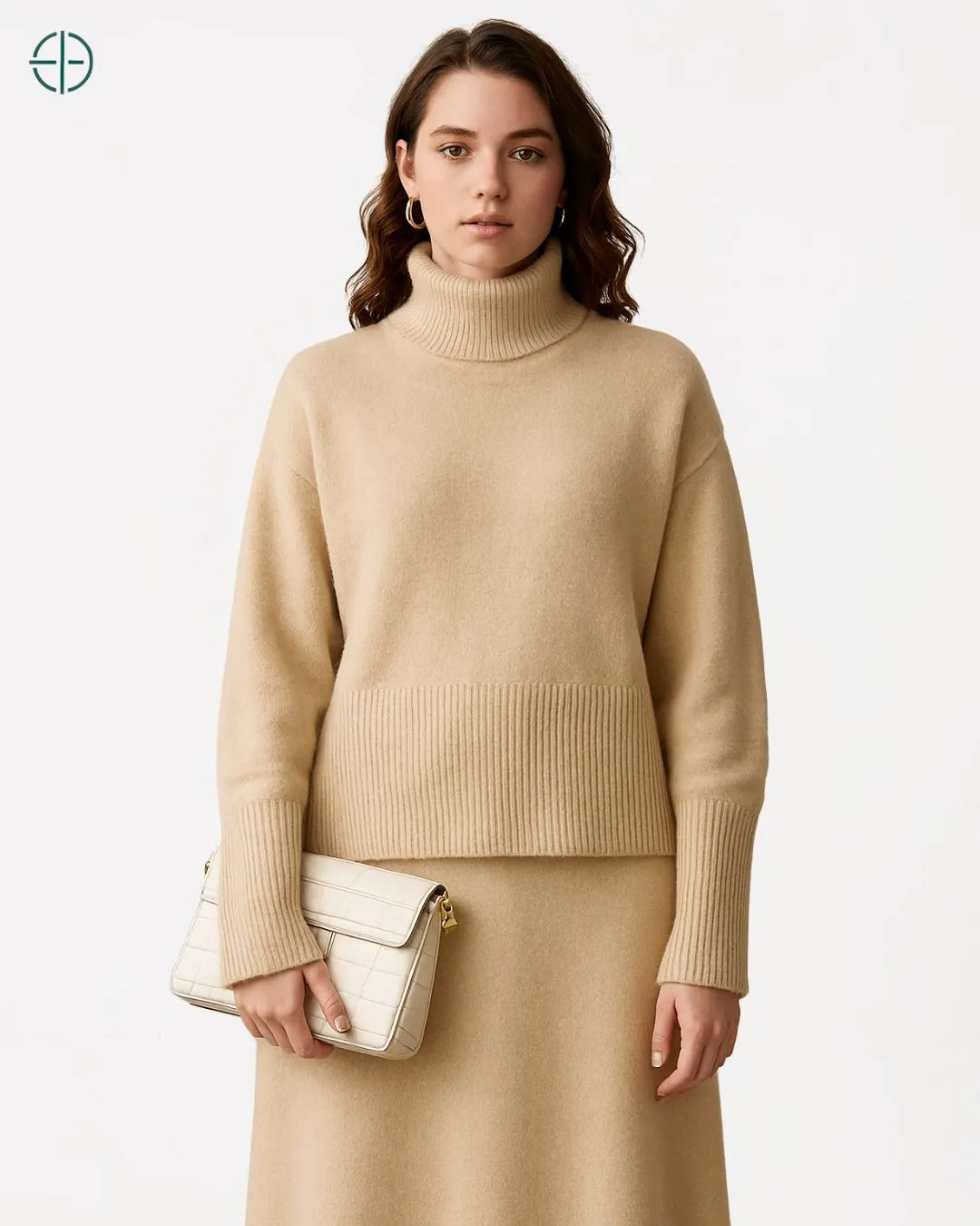 Suéter Gola Alta Oversized 100% Caxemira | Rest Money™