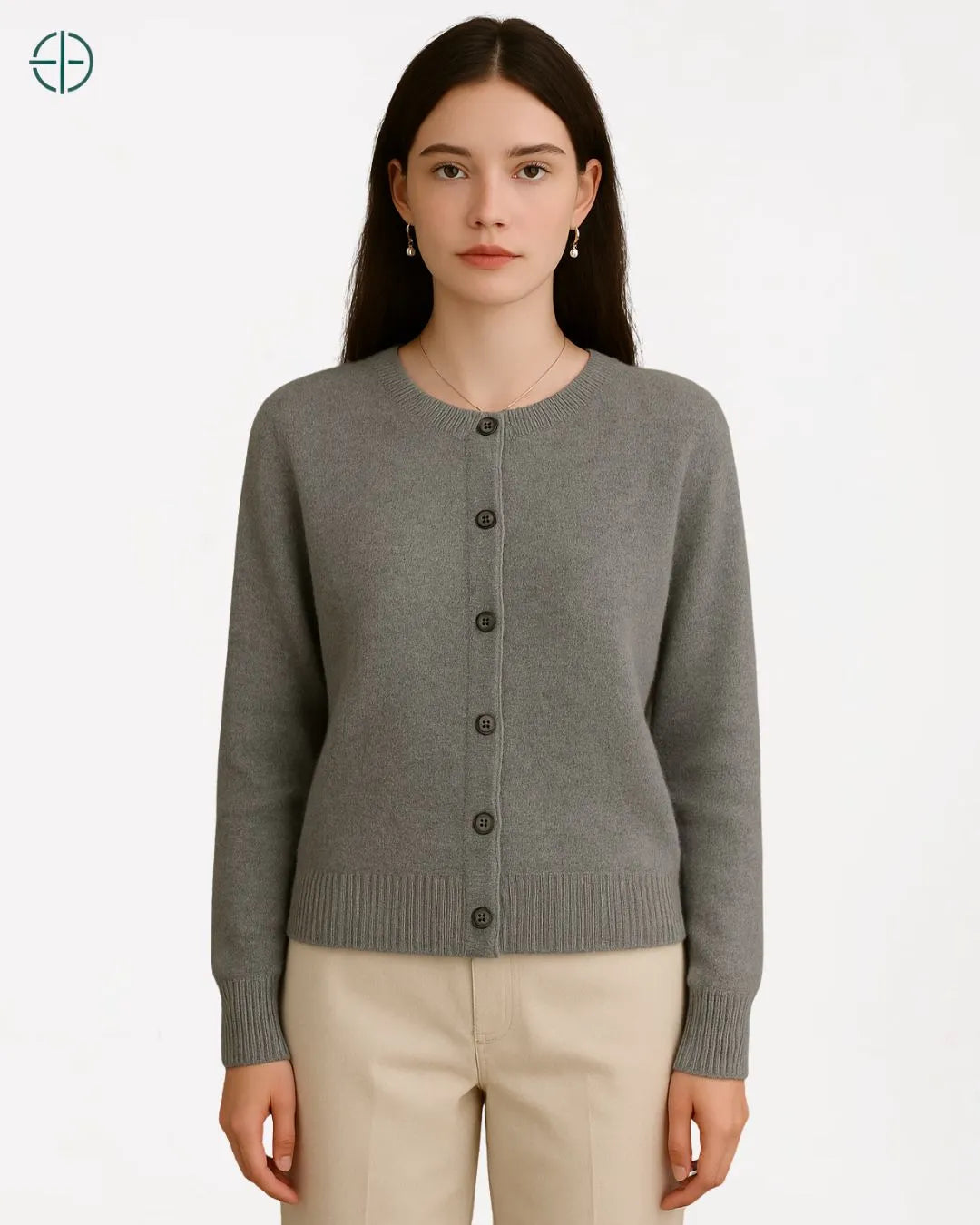 Suéter de Botões Gola Redonda 100% Caxemira | Rest Money™