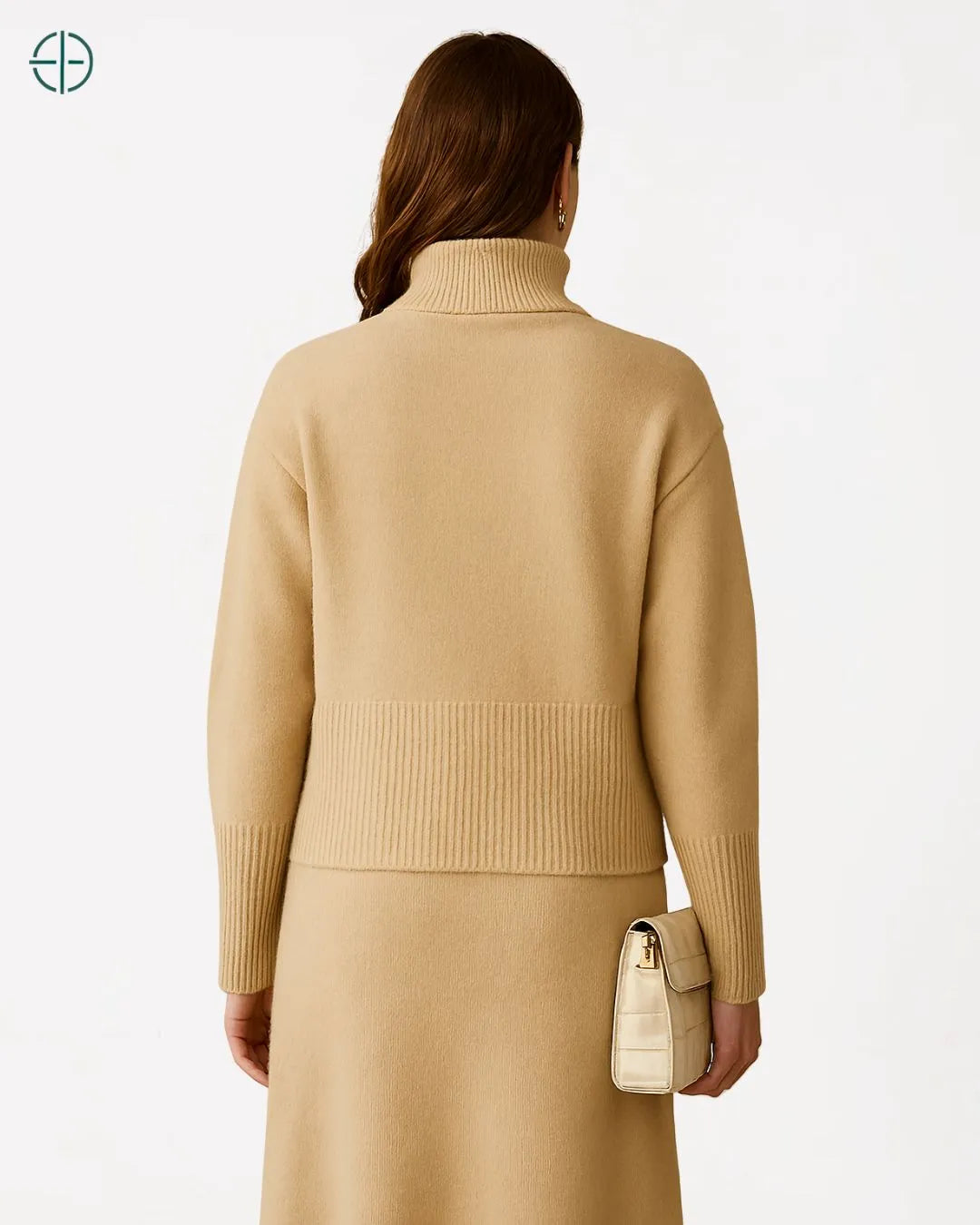 Suéter Gola Alta Oversized 100% Caxemira | Rest Money™