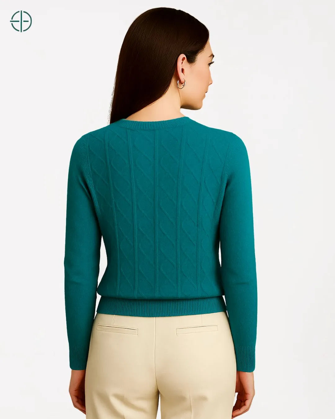 Suéter Gola Redonda Texturizado 100% Caxemira | Rest Money™