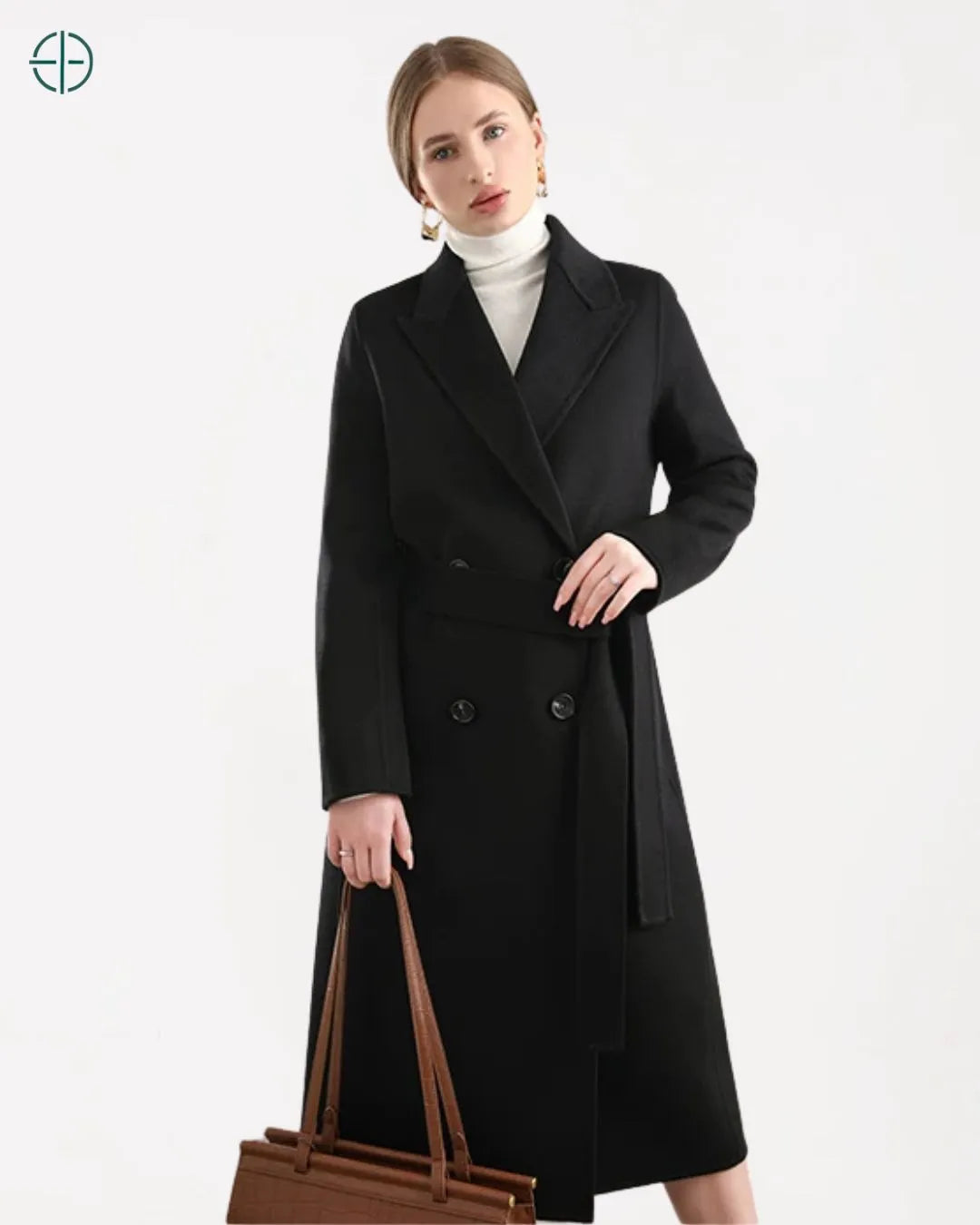 Sobretudo Transpassado com Cinto 100% Caxemira | Rest Money™