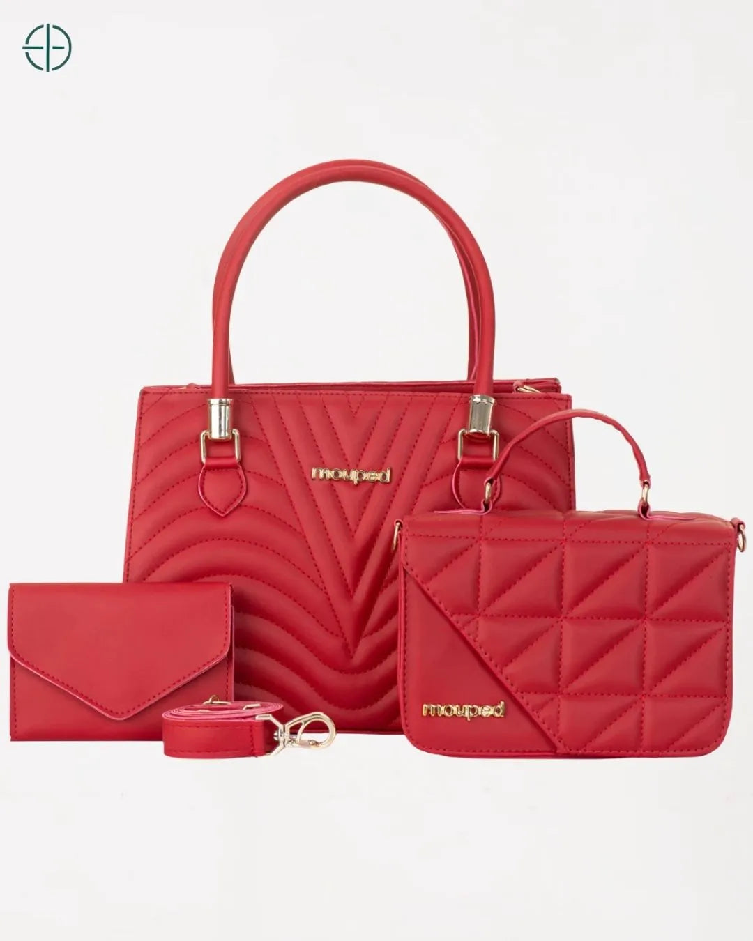 Kit 2 Bolsas Transversal + Carteira Vermelho | Rest Money™