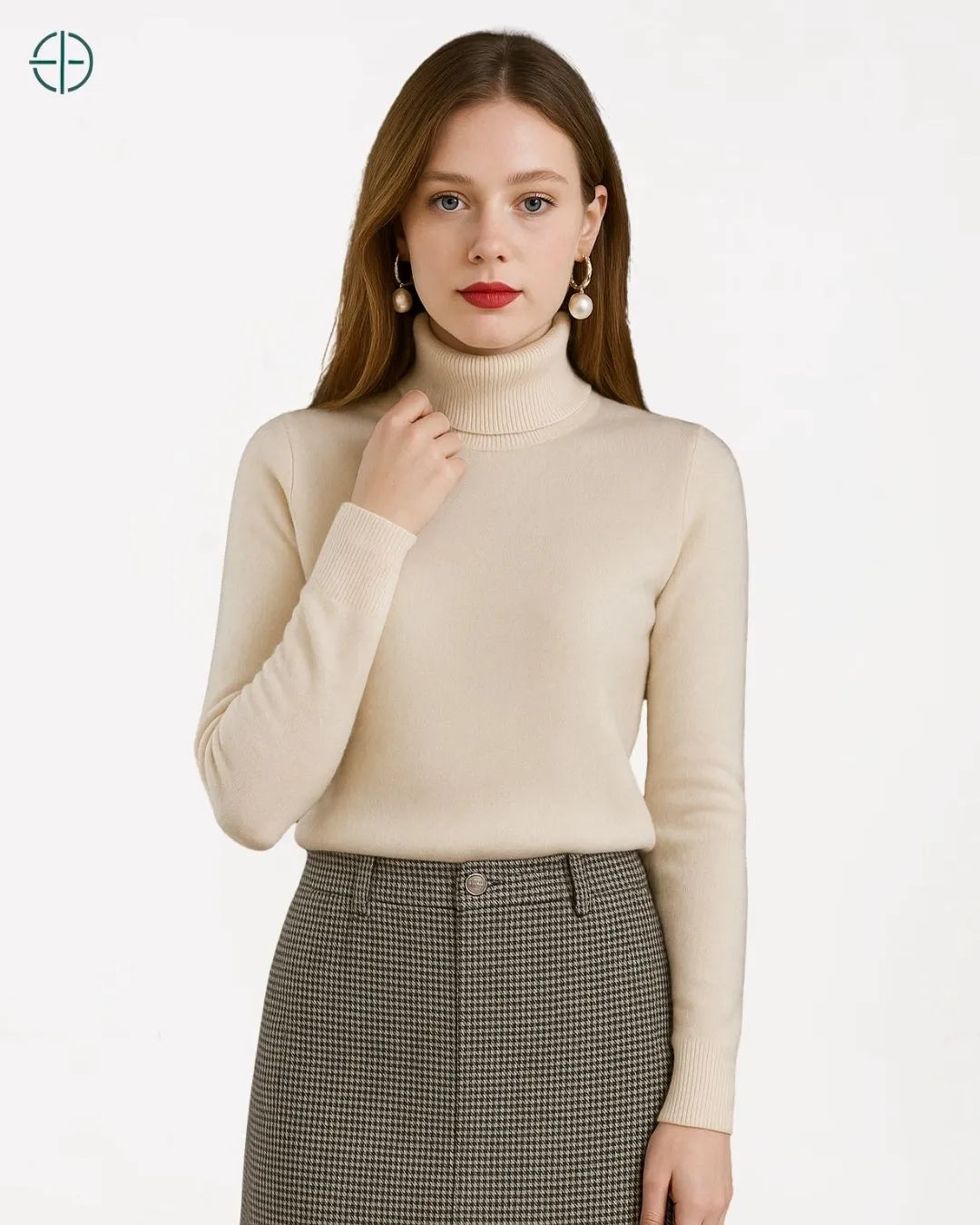 Suéter Feminino Gola Alta 100% Caxemira | Rest Money™