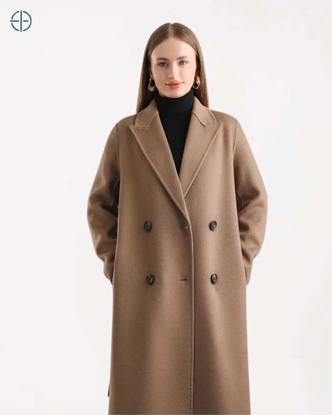 Sobretudo Transpassado com Cinto 100% Caxemira | Rest Money™