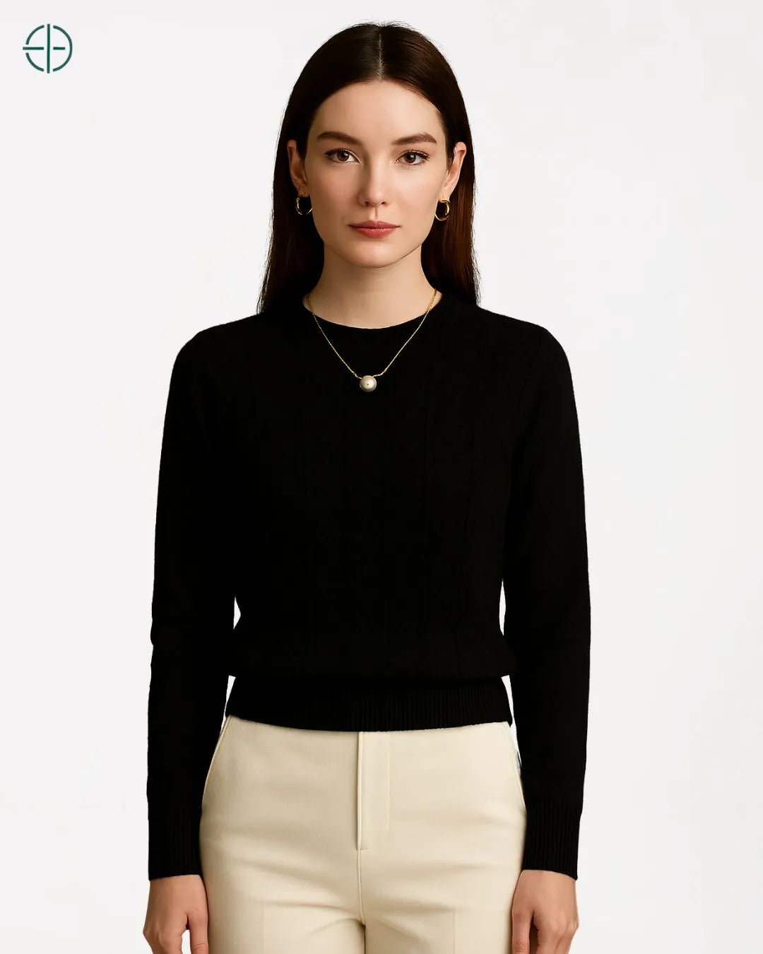 Suéter Gola Redonda Texturizado 100% Caxemira | Rest Money™