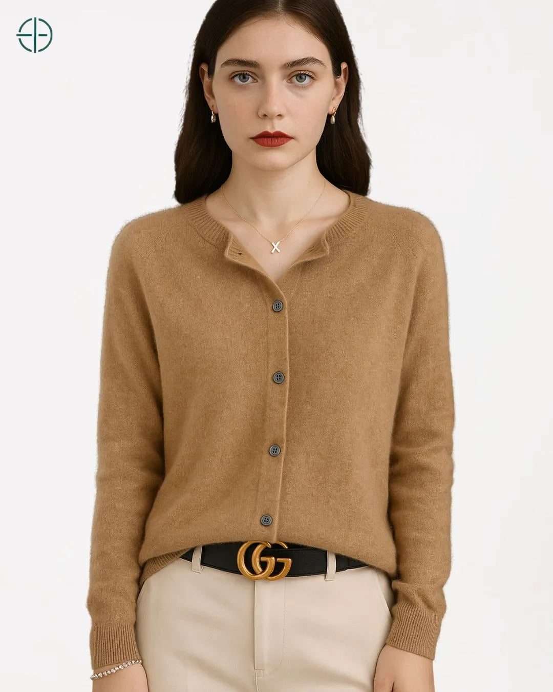 Suéter de Botões Gola Redonda 100% Caxemira | Rest Money™